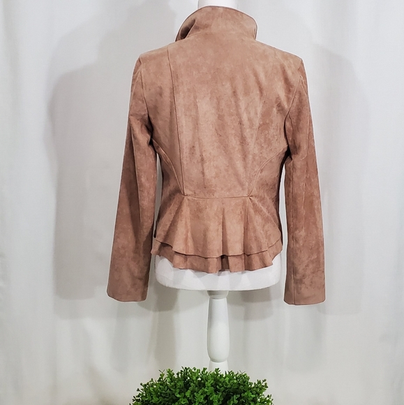 BCBGeneration Faux-Suede Lace-Up Moto Jacket - Picture 5 of 8